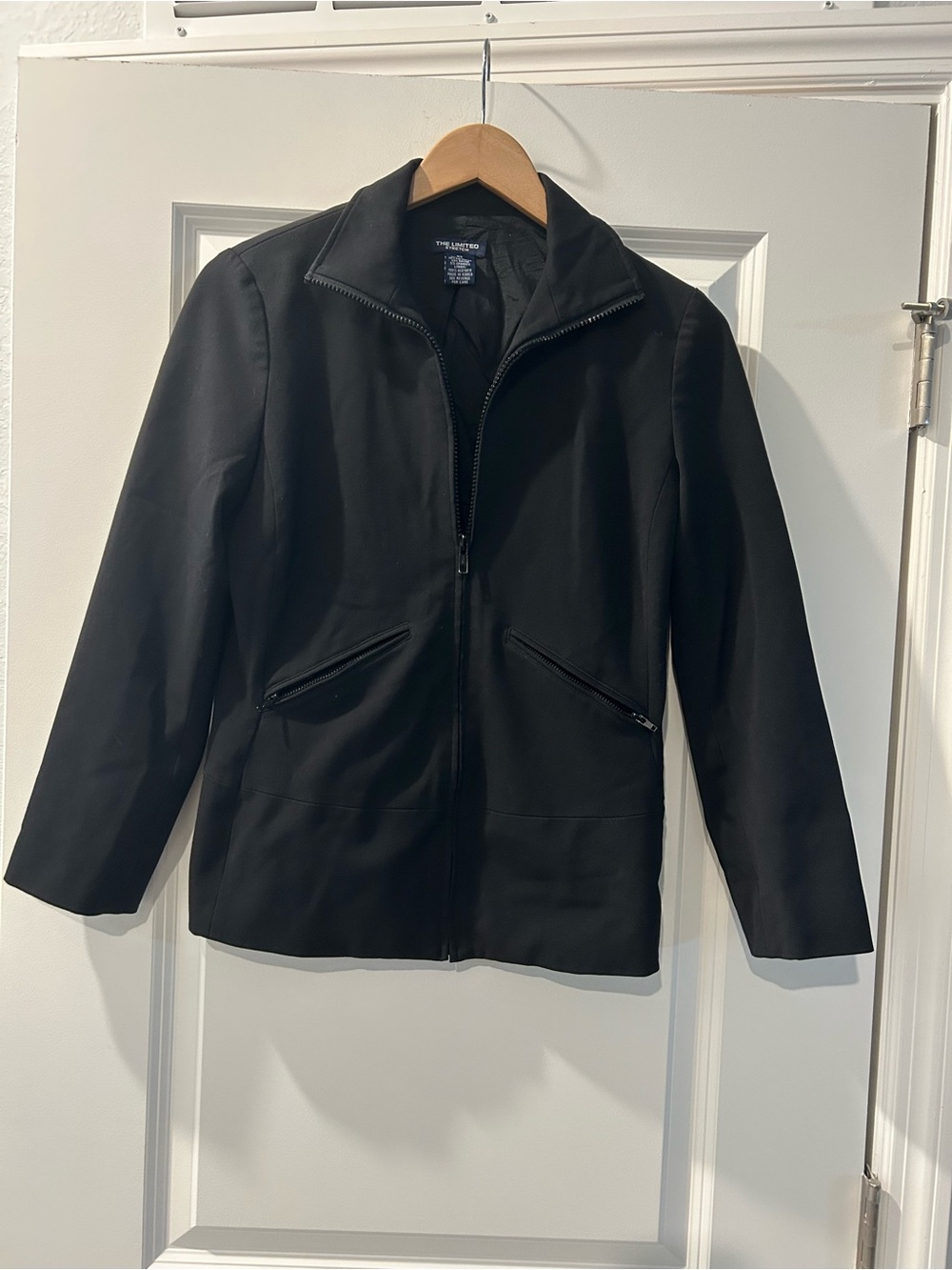 The Limited Black Zip-Front Utility Jacket